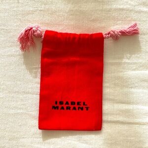 New Isabel Marant Logo Drawstring Pouch – Red